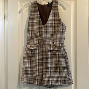 Tweed like brown crème romper